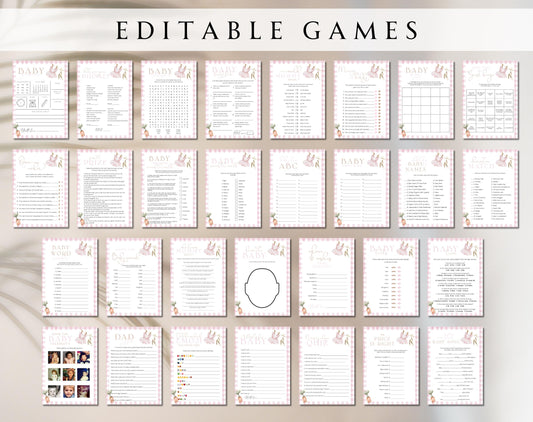 pink and floral baby shower games for guest entertainment