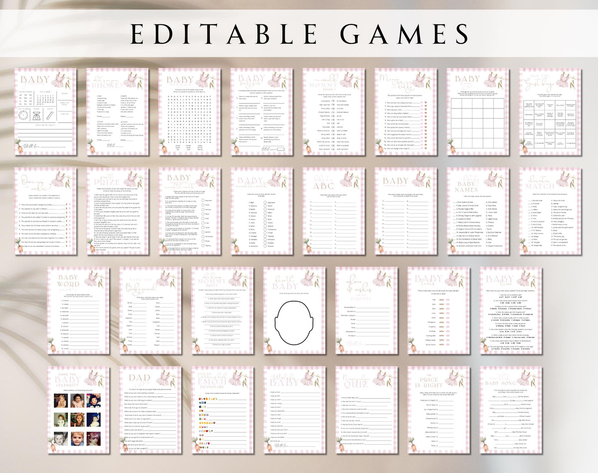 pink and floral baby shower games for guest entertainment