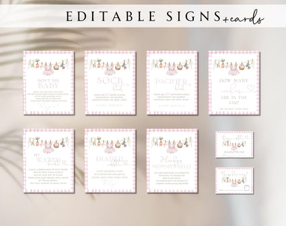 Editable Canva baby shower game bundle for instant download and printing