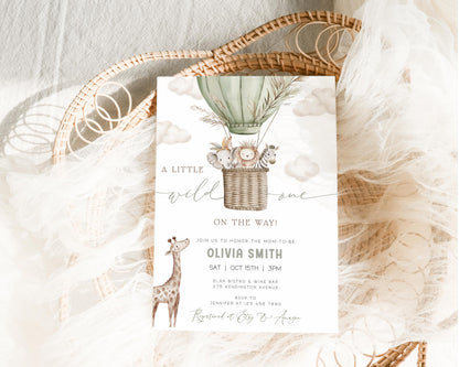 Safari Baby Shower Invitation for baby shower guests and party details