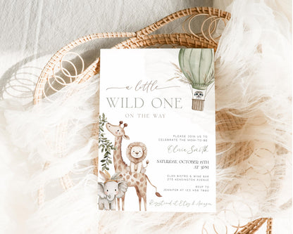 Safari Baby Shower Invitation for baby shower guests and party details