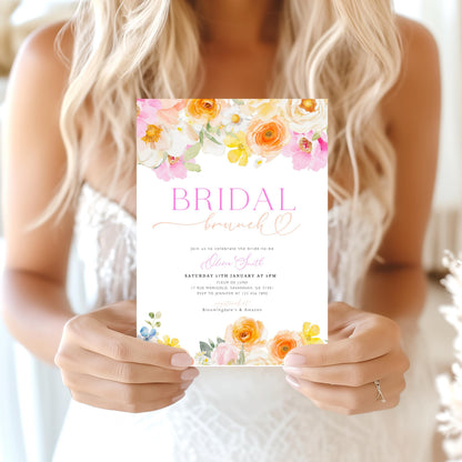 bridal brunch and floral bridal shower invite for a personalized celebration