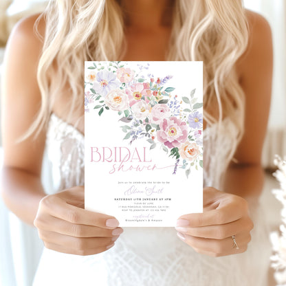 bridal brunch and floral bridal shower invite for a personalized celebration