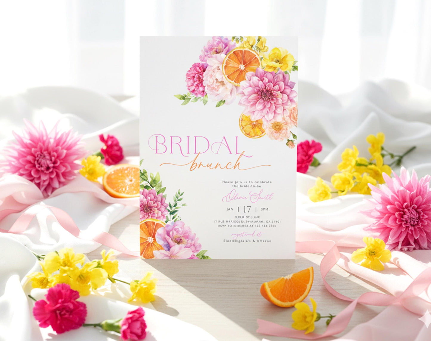 Main Squeeze Bridal Shower Invitation for bridal shower guests and party details