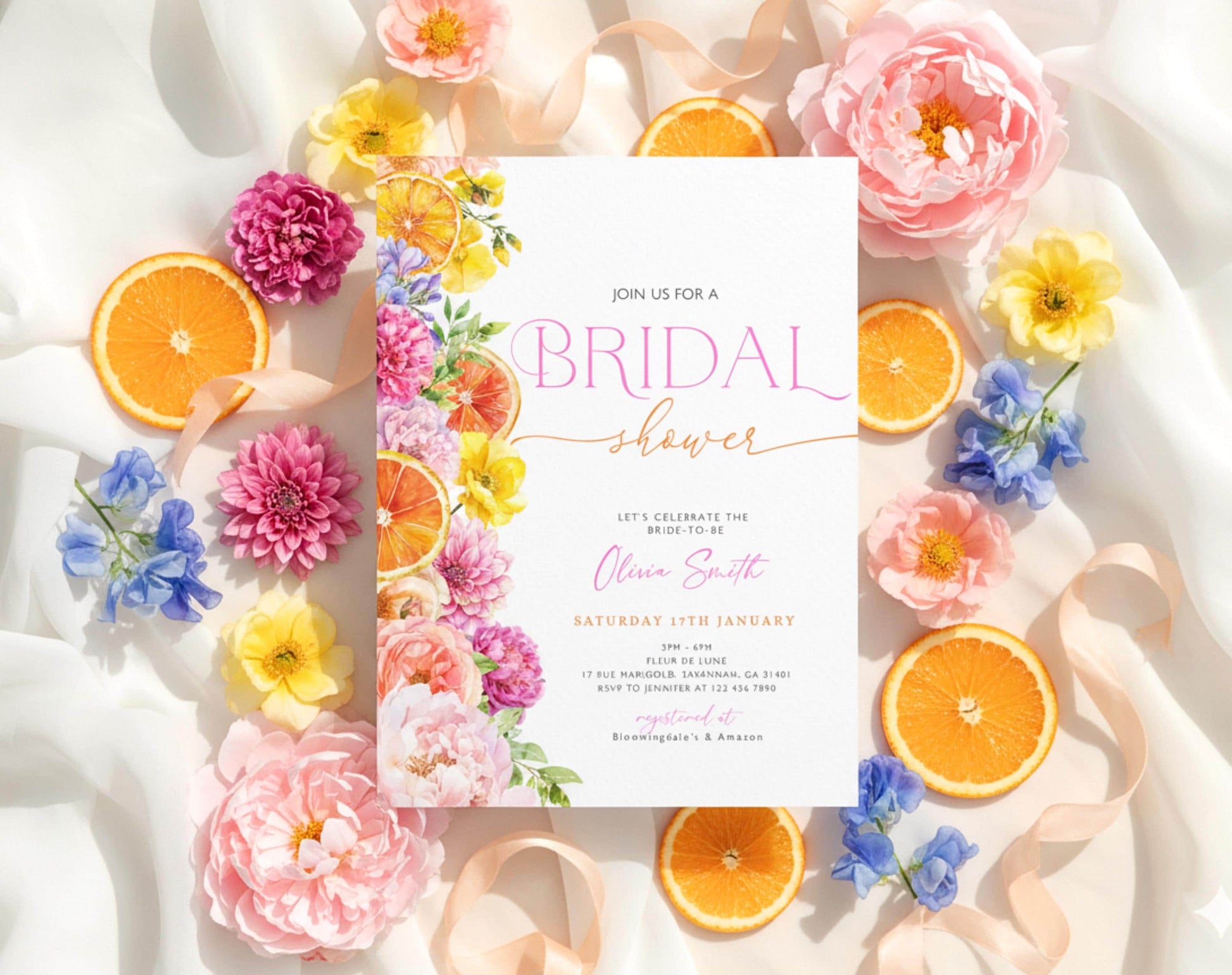 Main Squeeze Bridal Shower Invitation for bridal shower guests and party details