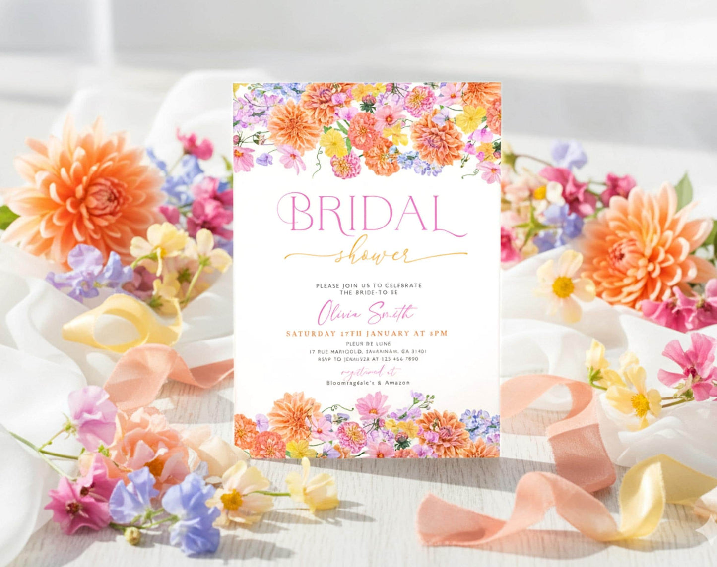 Main Squeeze Bridal Shower Invitation for bridal shower guests and party details