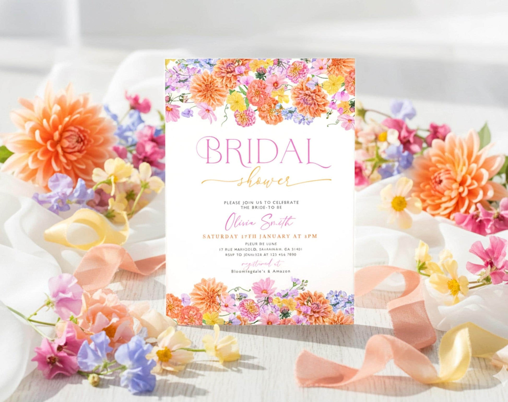 Main Squeeze Bridal Shower Invitation for bridal shower guests and party details