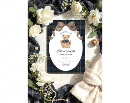 We Can Bearly Wait Baby Shower Invitation for baby shower guests and party details