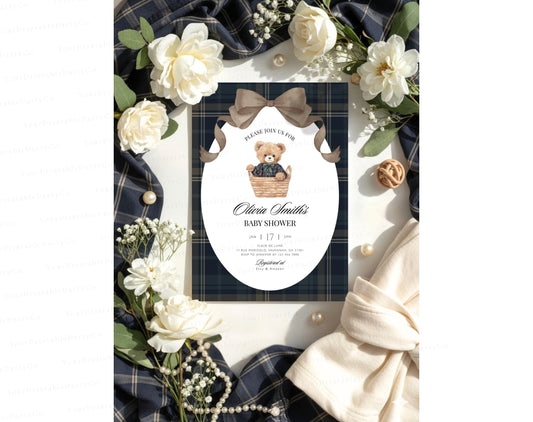 We Can Bearly Wait Baby Shower Invitation for baby shower guests and party details