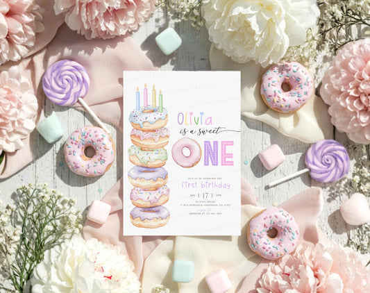 Mermaid 1st Birthday Invitation for 1st birthday guests and party details