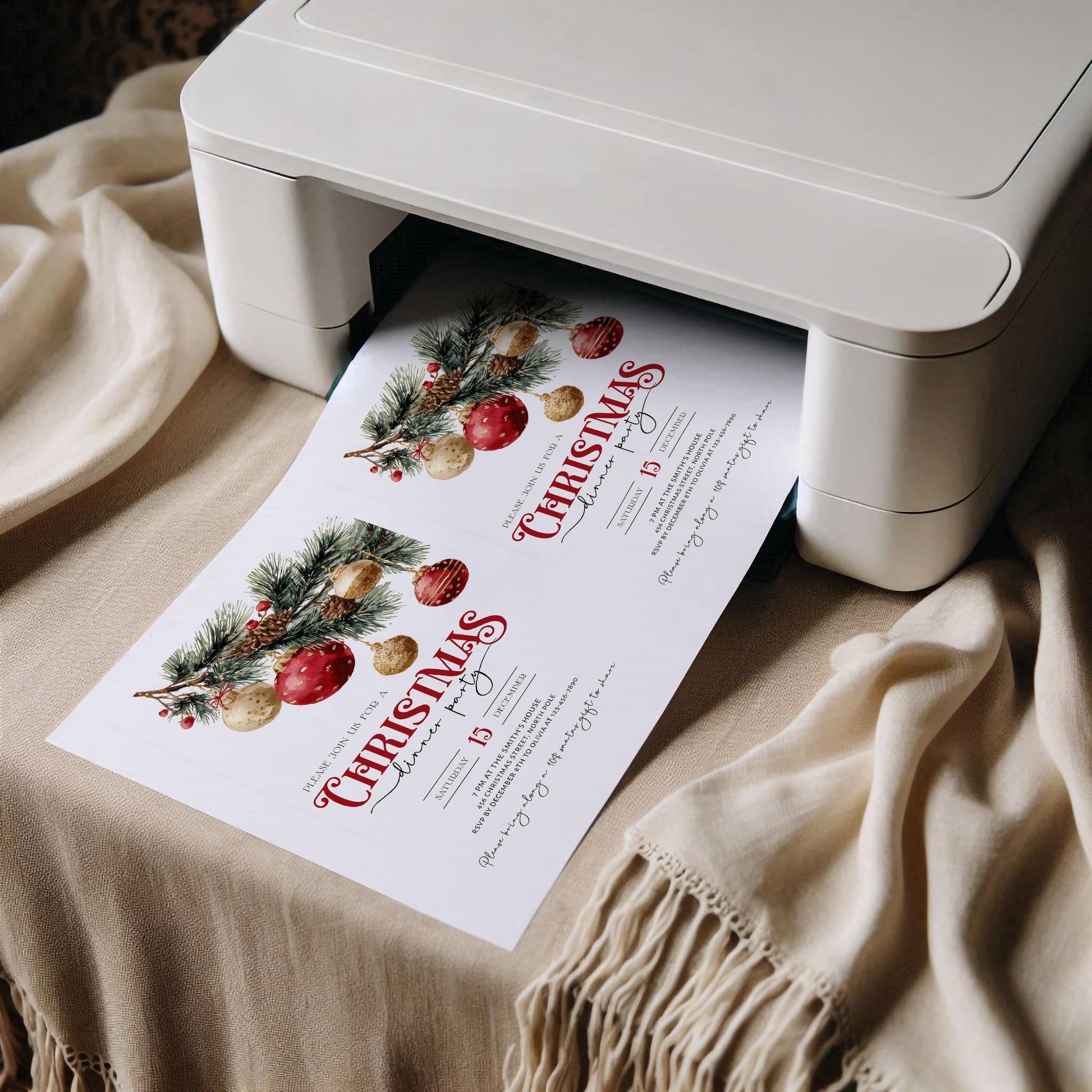 Editable Canva seasonal party invite to print or send digitally