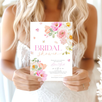 bridal brunch and floral bridal shower invite for a personalized celebration