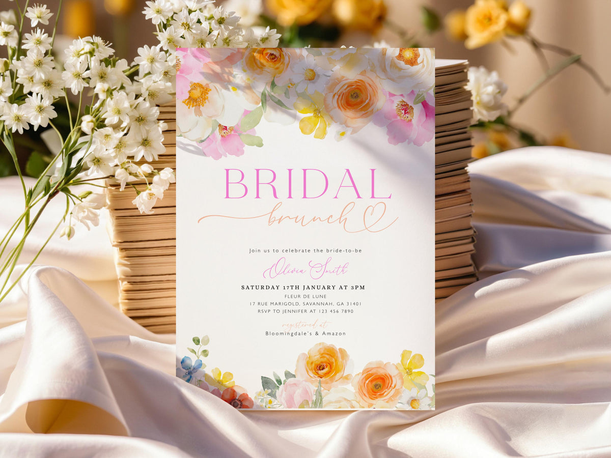 Tea Party Bridal Shower Invitation for bridal shower guests and party details