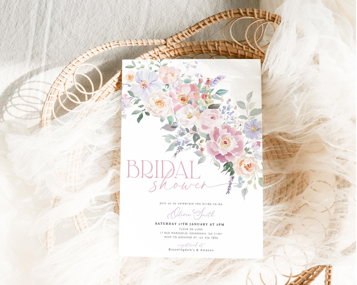 Tea Party Bridal Shower Invitation for bridal shower guests and party details