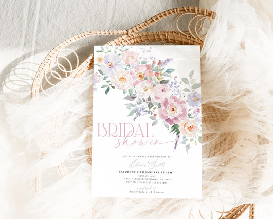 Tea Party Bridal Shower Invitation for bridal shower guests and party details