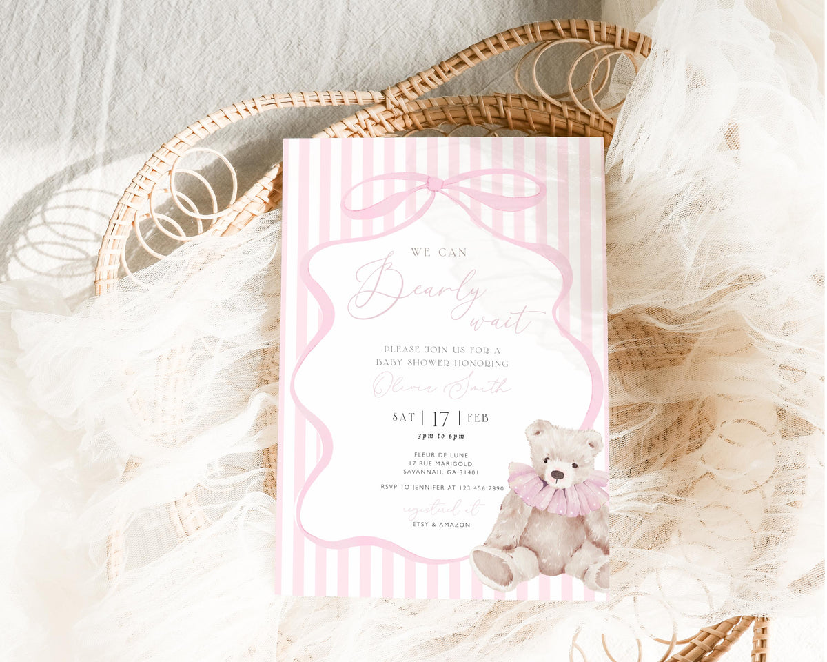 Editable Canva baby shower invite to print or send digitally