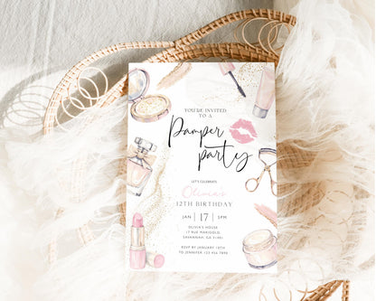 Spa Party Birthday Invitation for birthday guests and party details