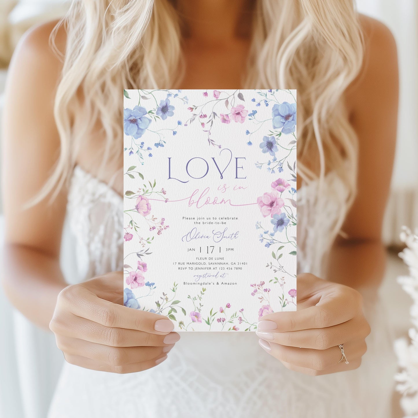Editable Canva bridal shower invite to print or send digitally