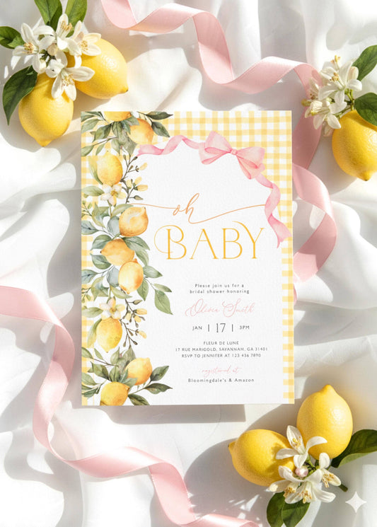 Main Squeeze Baby Shower Invitation for baby shower guests and party details