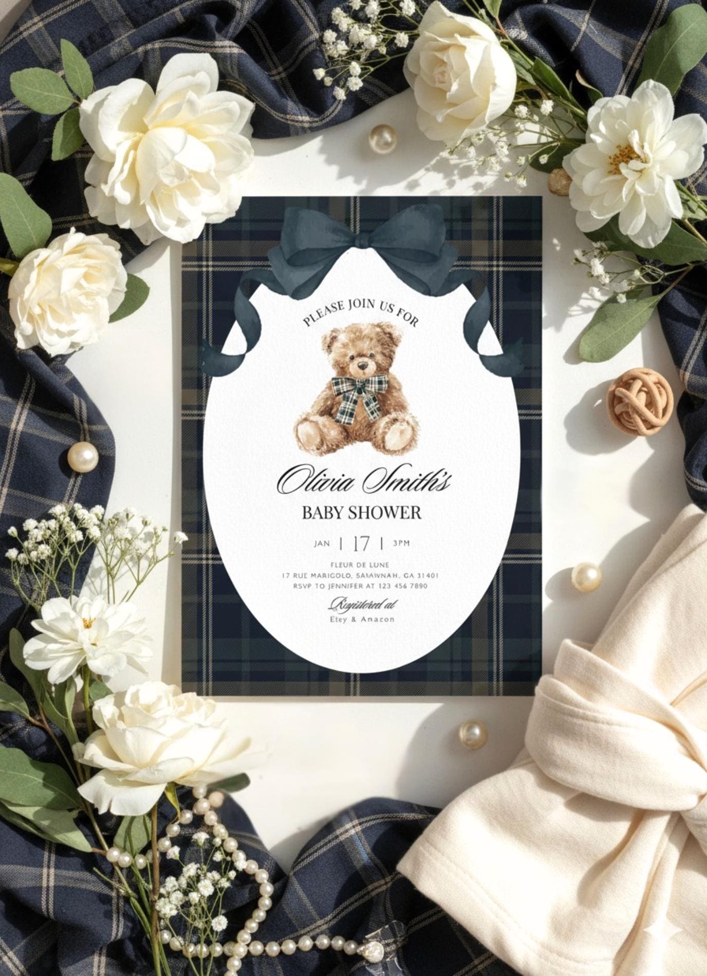 We Can Bearly Wait Baby Shower Invitation for baby shower guests and party details