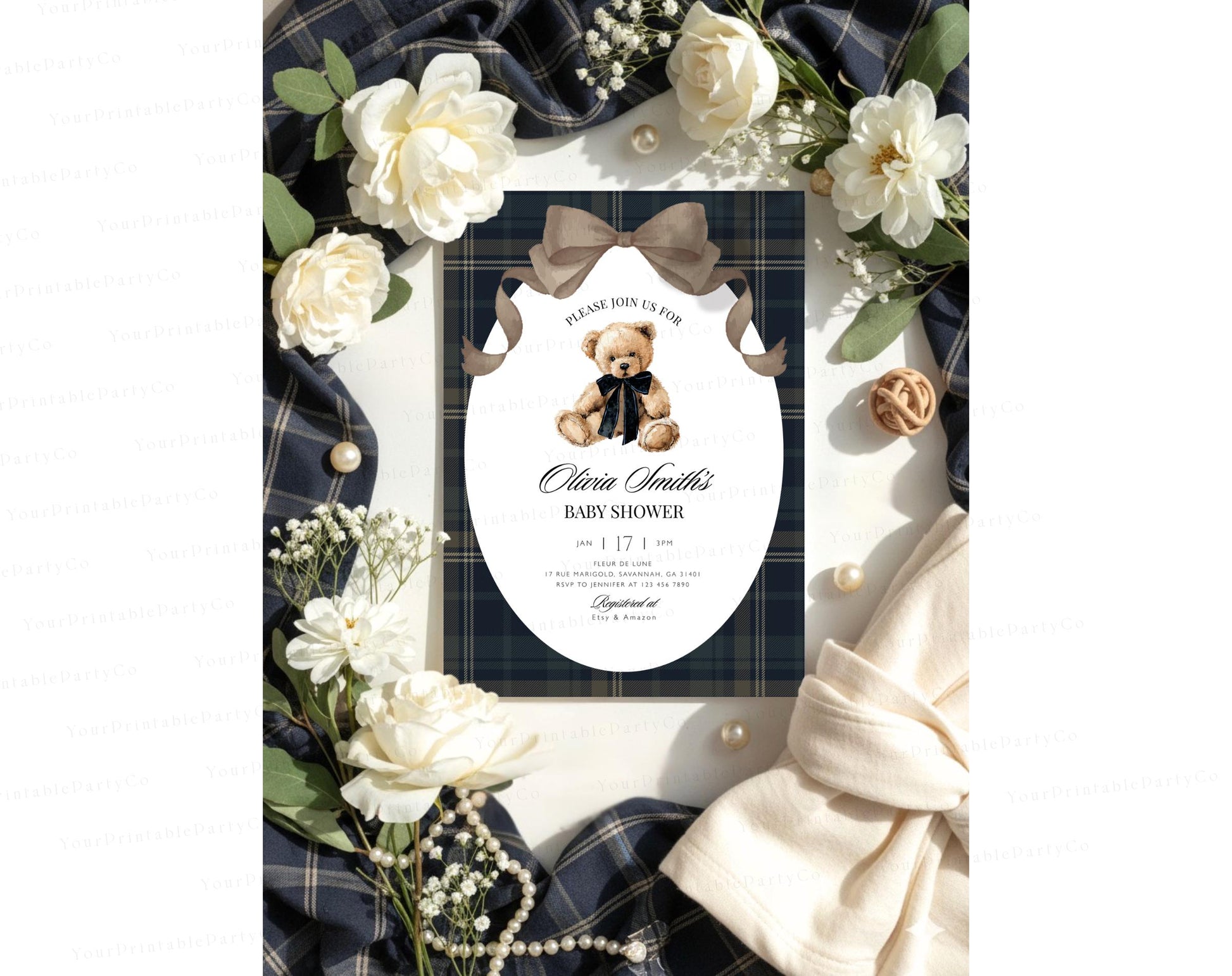 We Can Bearly Wait Baby Shower Invitation for baby shower guests and party details