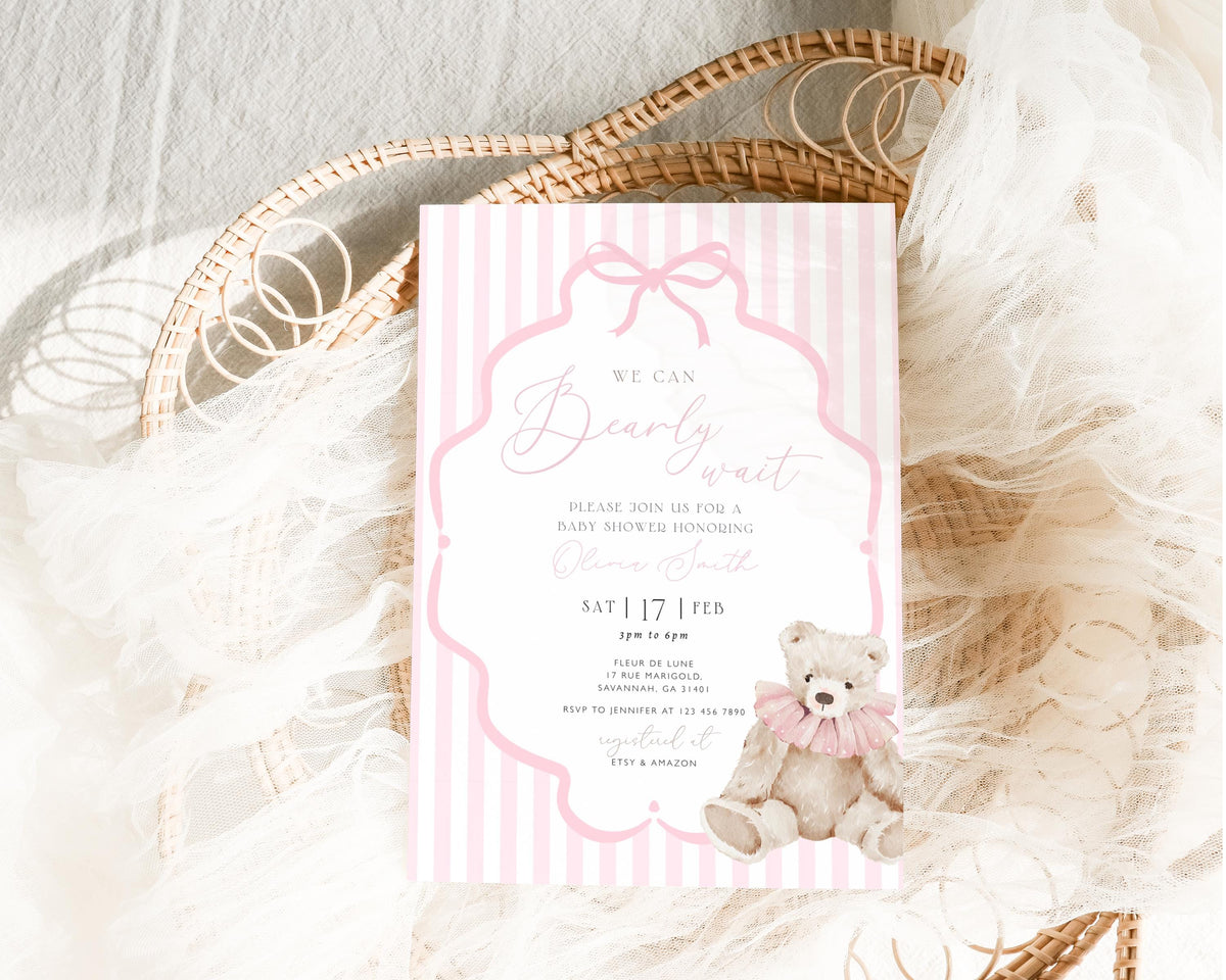 Editable Canva baby shower invite to print or send digitally