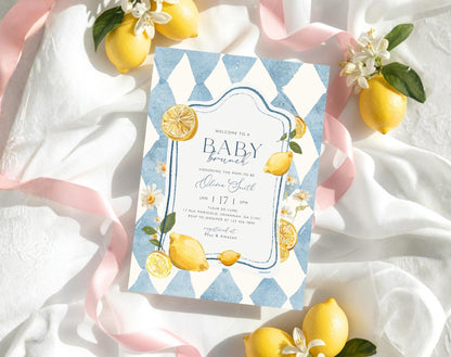 Main Squeeze Baby Shower Invitation for baby shower guests and party details