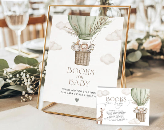 Baby Shower books for baby set with books for baby card and gift table sign