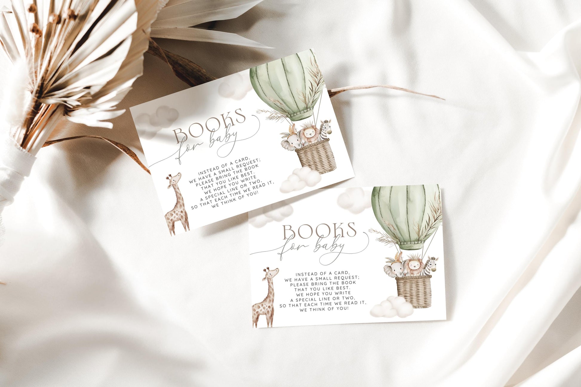 boho safari, wild one, jungle and oh boy books for baby card for baby shower stationery and gift tables