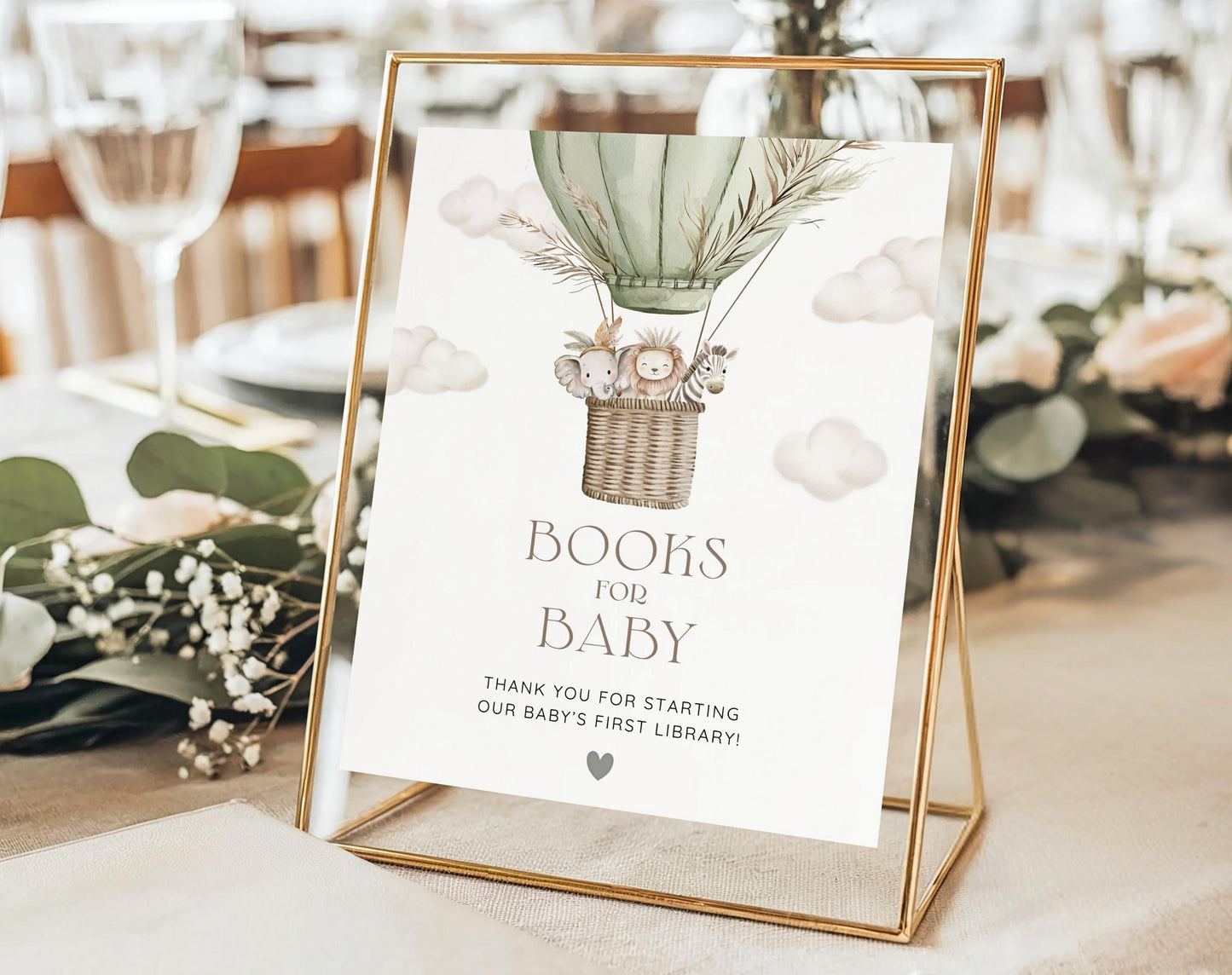 Safari Baby Shower Books for Baby Sign for baby shower party decor and supplies