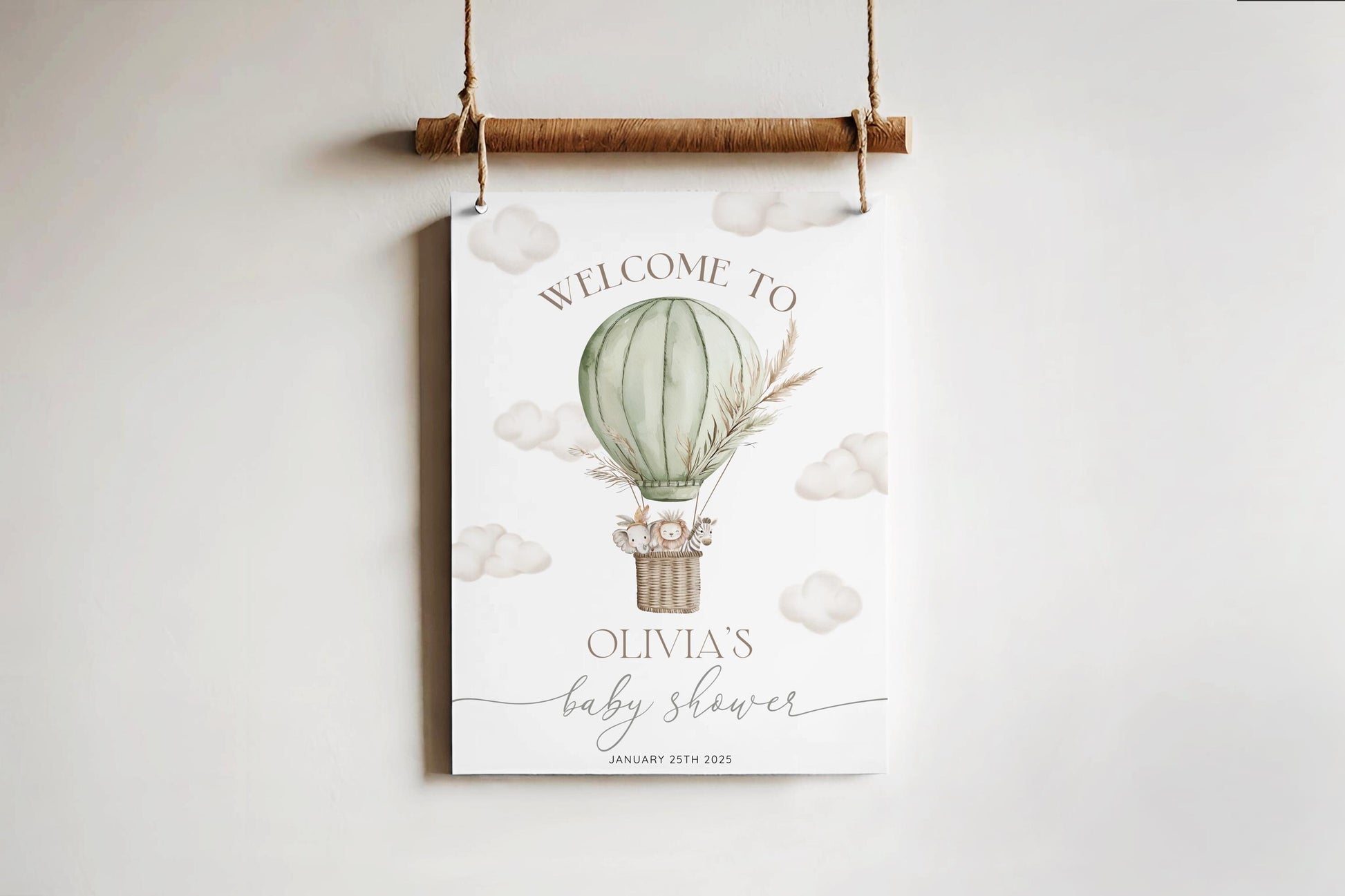 boho safari, wild one, jungle and oh boy baby shower welcome sign printable for a themed celebration