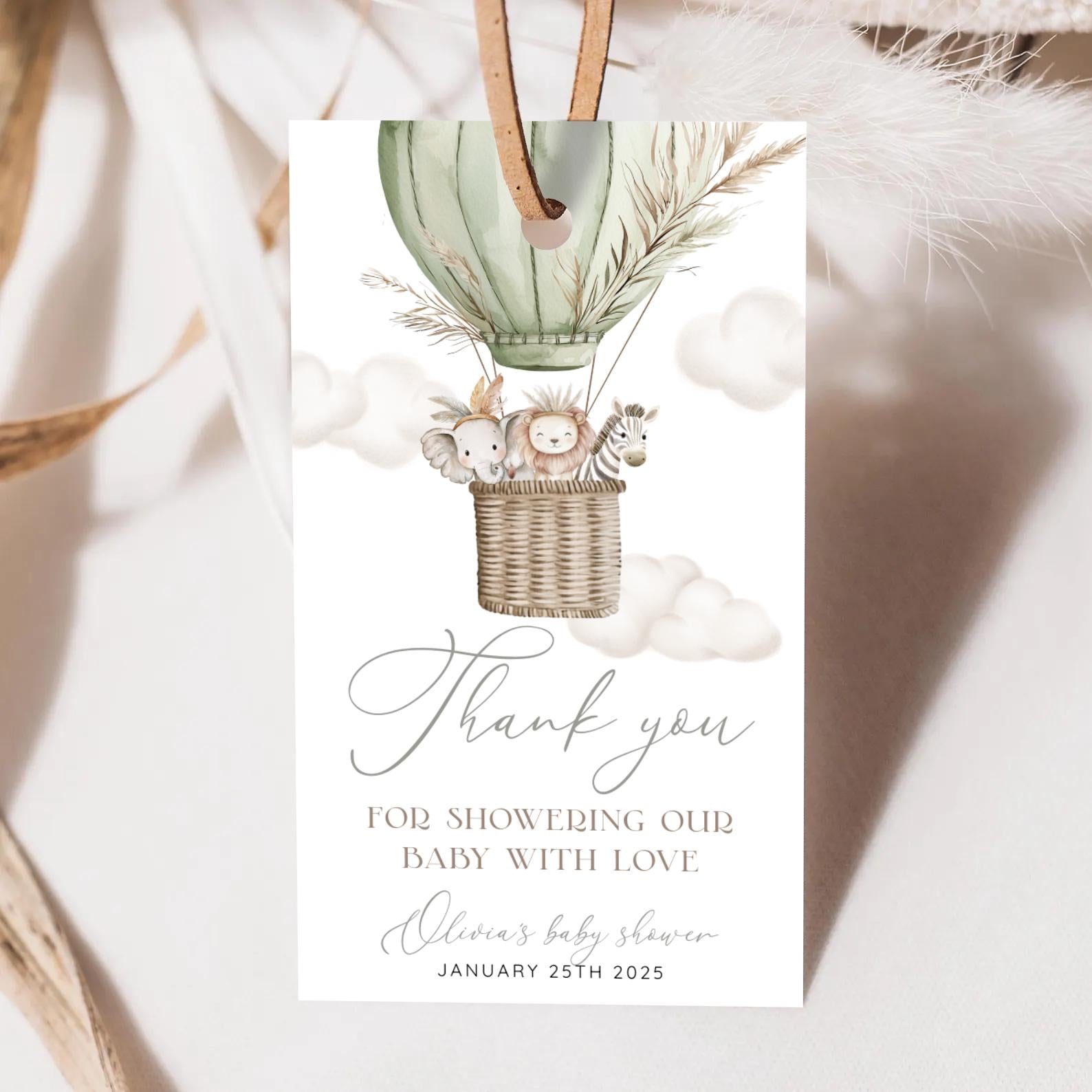 Baby Shower thank you card for guests hosts and gift-givers