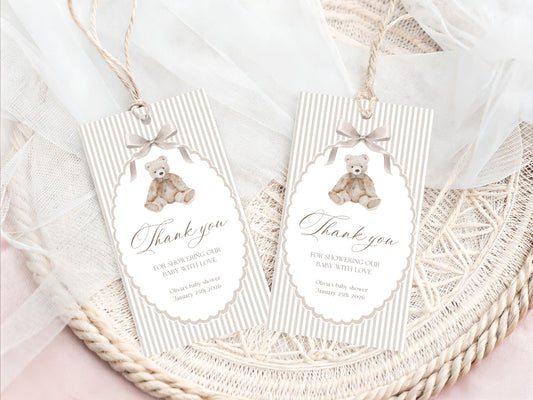 Baby Shower favor tags for party favor bags treat boxes and guest gifts