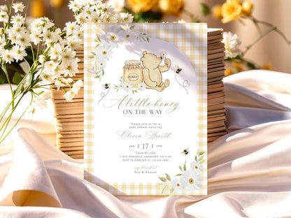 Teddy Bear Baby Shower Invitation for baby shower guests and party details