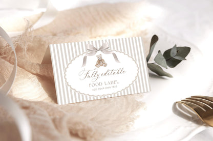 We Can Bearly Wait Baby Shower Place Cards for baby shower party decor and supplies