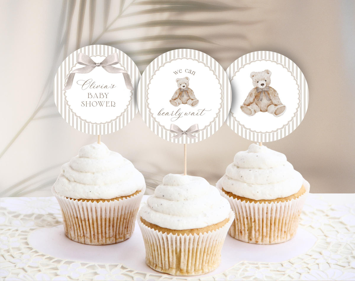Baby Shower cupcake toppers for dessert tables and themed party treats