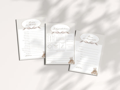 Baby Shower Wishes for Baby Cards - We Can Bearly Wait for baby shower party decor and supplies