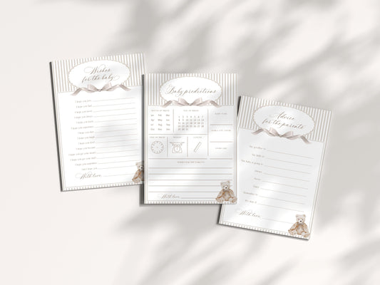 Baby Shower Wishes for Baby Cards - We Can Bearly Wait for baby shower party decor and supplies