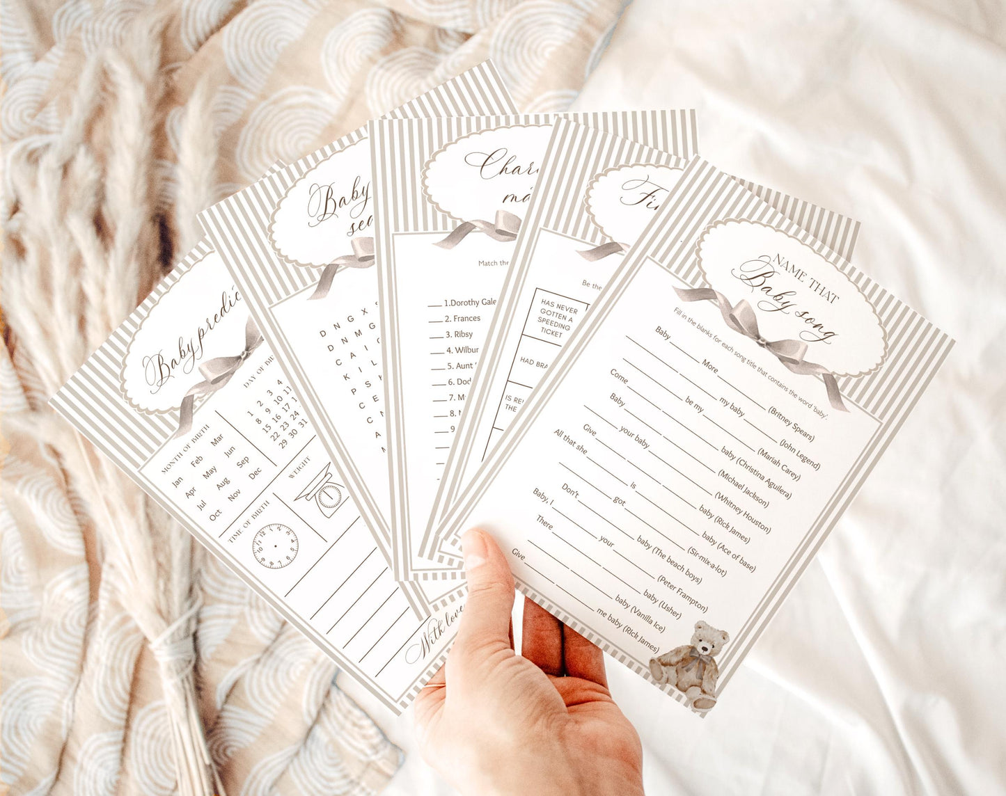Preview of we can bearly wait teddy bear baby shower game bundle with 38 activities