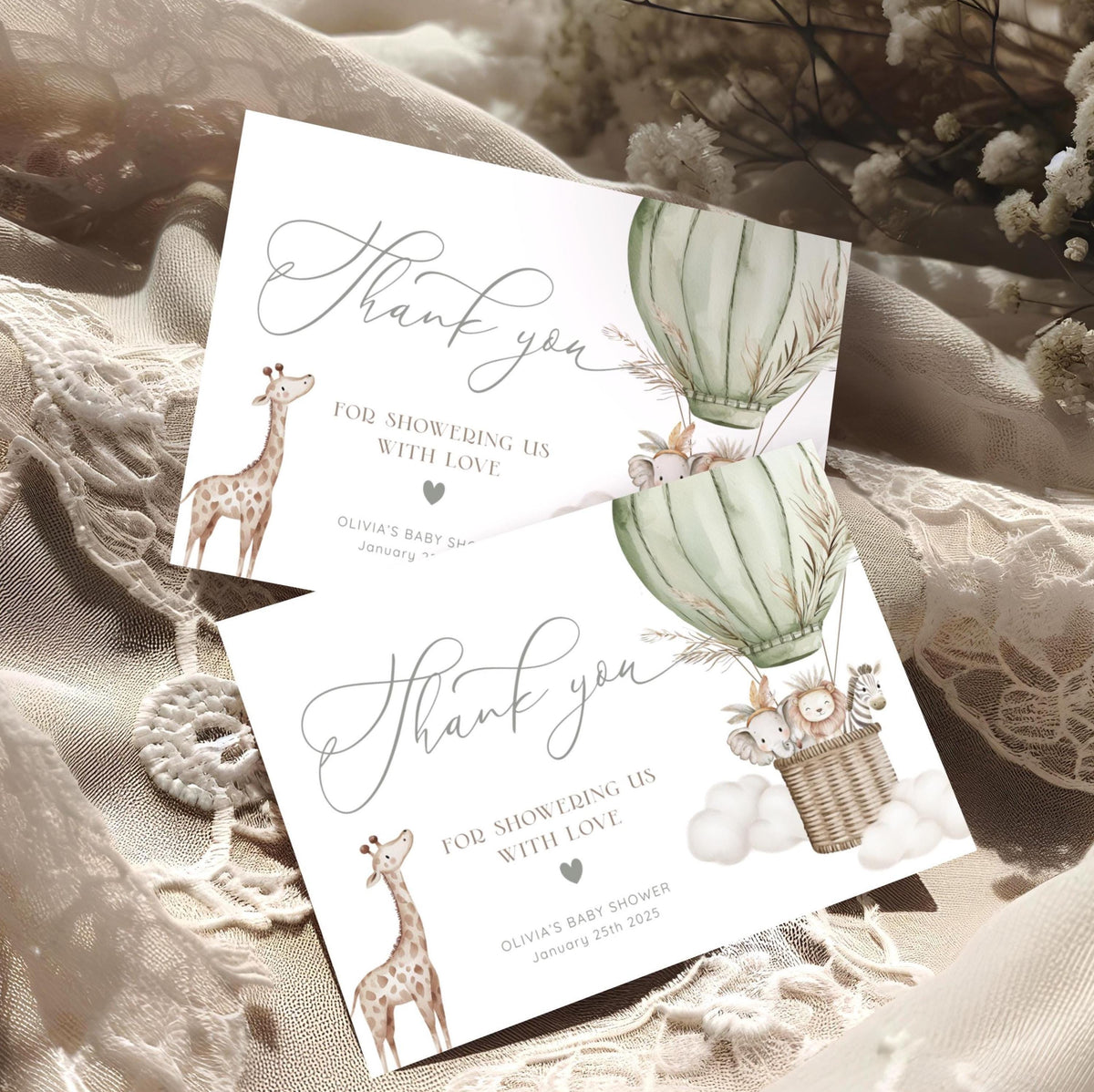 Baby Shower thank you card for guests hosts and gift-givers