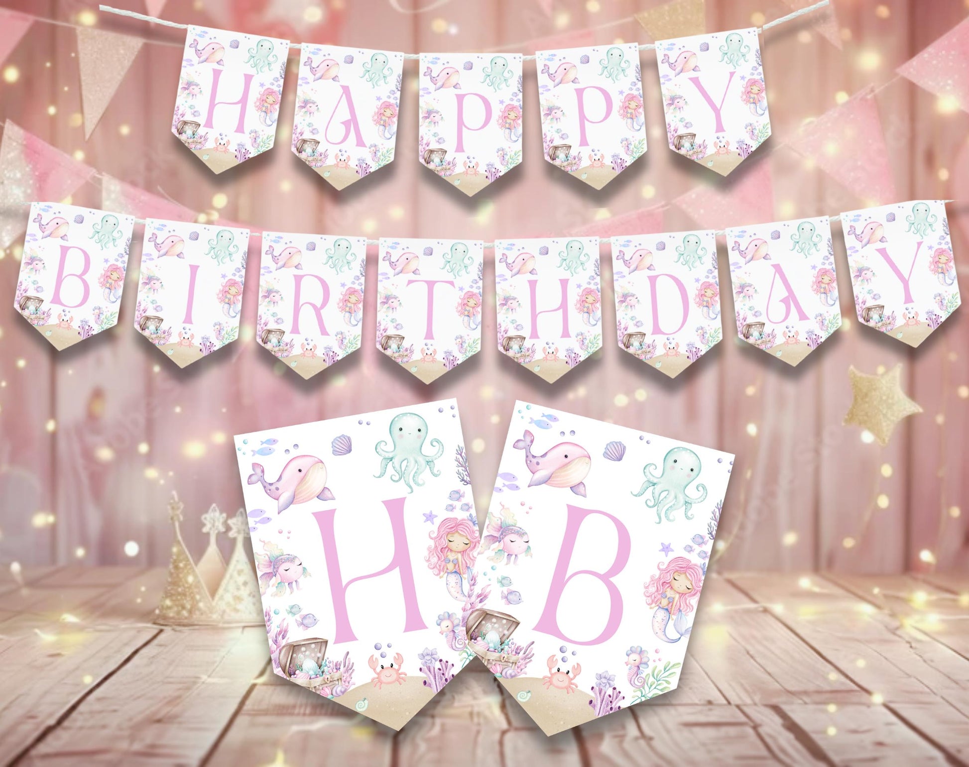 Mermaid Birthday Printable Sign for birthday party decor and supplies