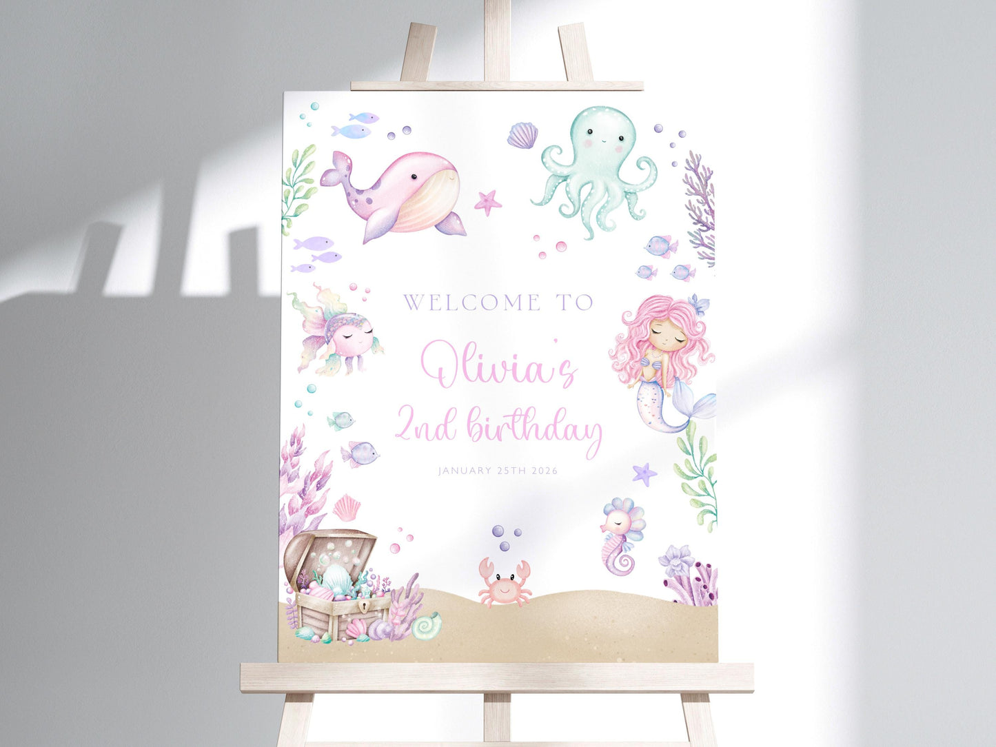 Birthday welcome sign for entrance table backdrop and party decor