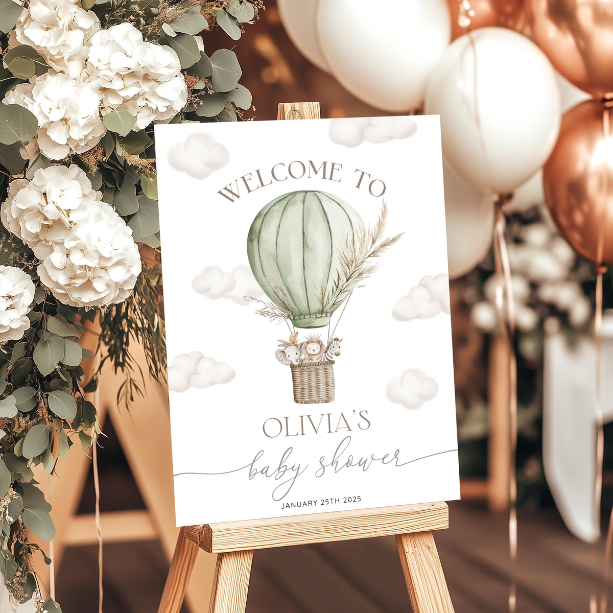 Baby Shower welcome sign for entrance table backdrop and party decor