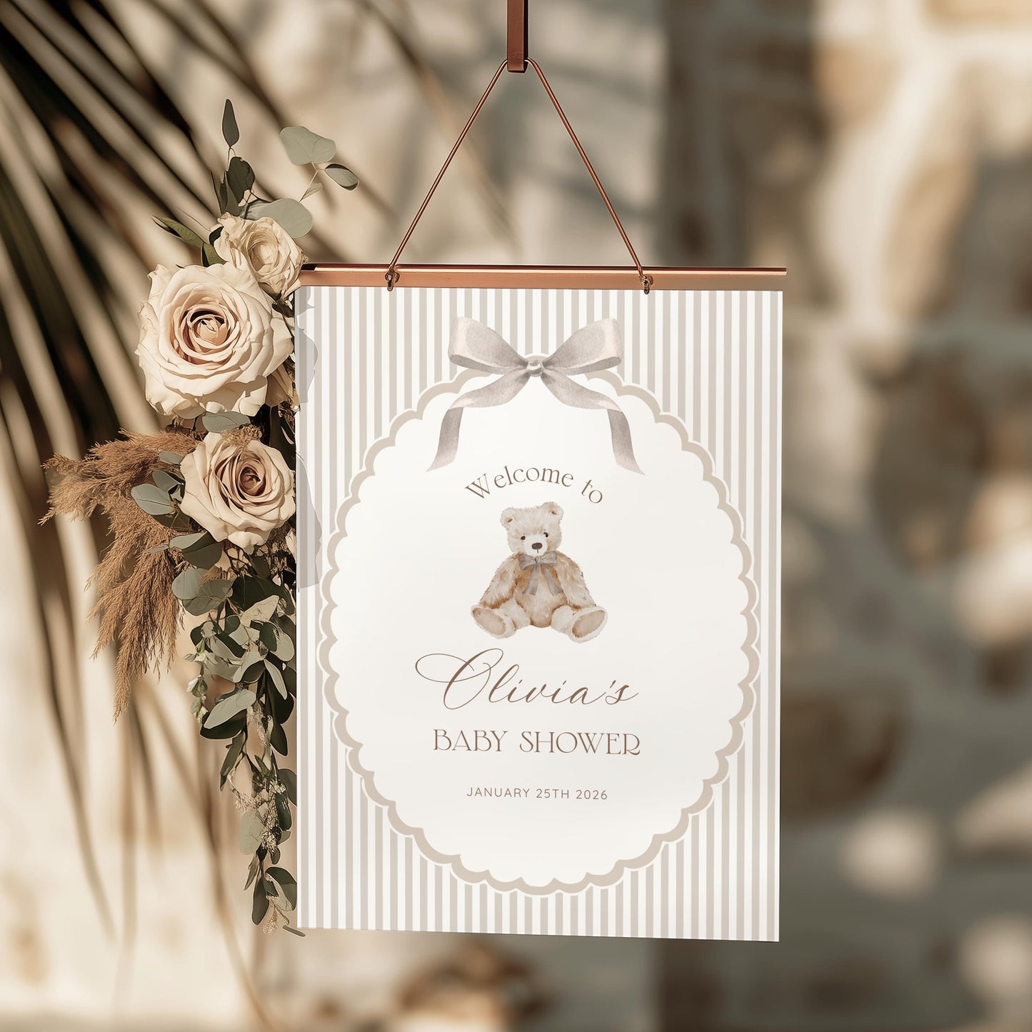 Baby Shower welcome sign for entrance table backdrop and party decor