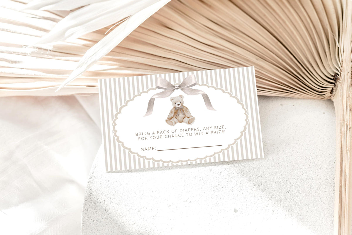Bearly Wait Invitation Set | Thank You Card, editable Canva template