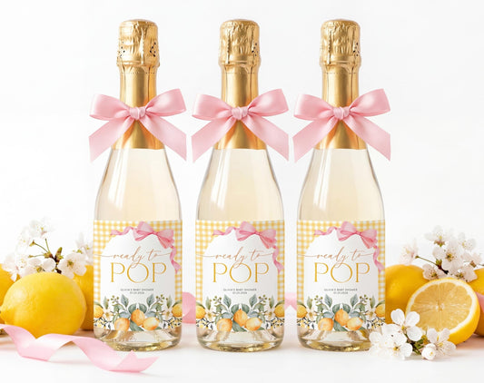 Baby Shower champagne label for bottle favors drink stations and party gifts