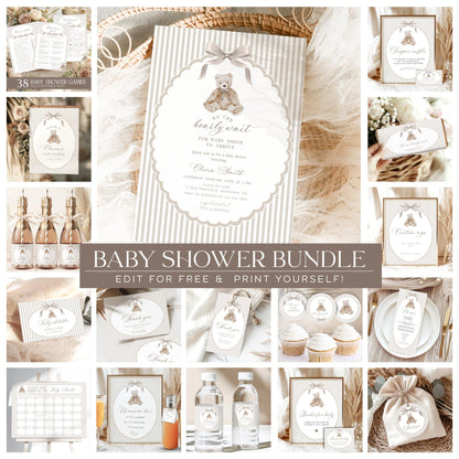 Baby Shower decorations bundle with invitations games signs favors and party supplies
