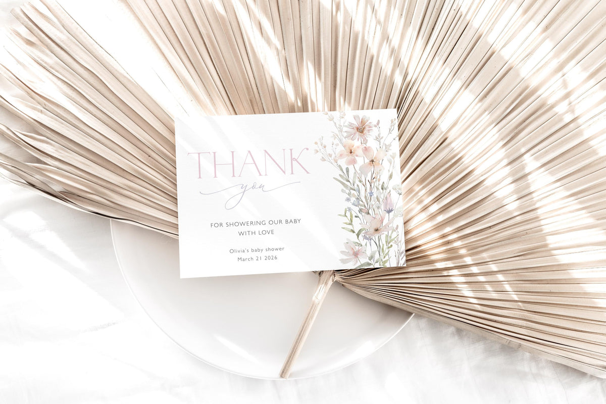 Baby Shower thank you card for guests hosts and gift-givers