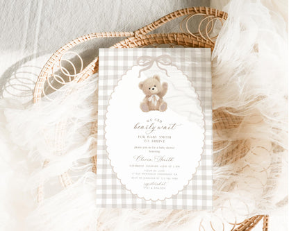 Editable Canva baby shower invite to print or send digitally