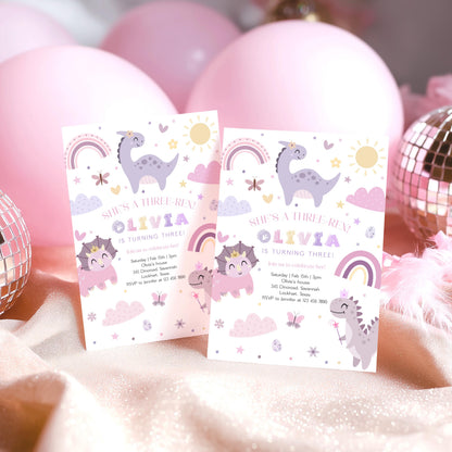 Dinosaur Birthday Invitation for birthday guests and party details